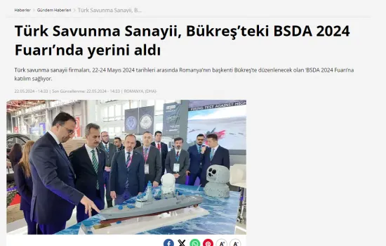 Türk Savunma Sanayii, Bükreş’teki BSDA 2024 Fuarı’nda